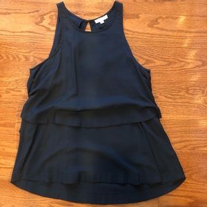 Navy Flowy Sleeveless Top